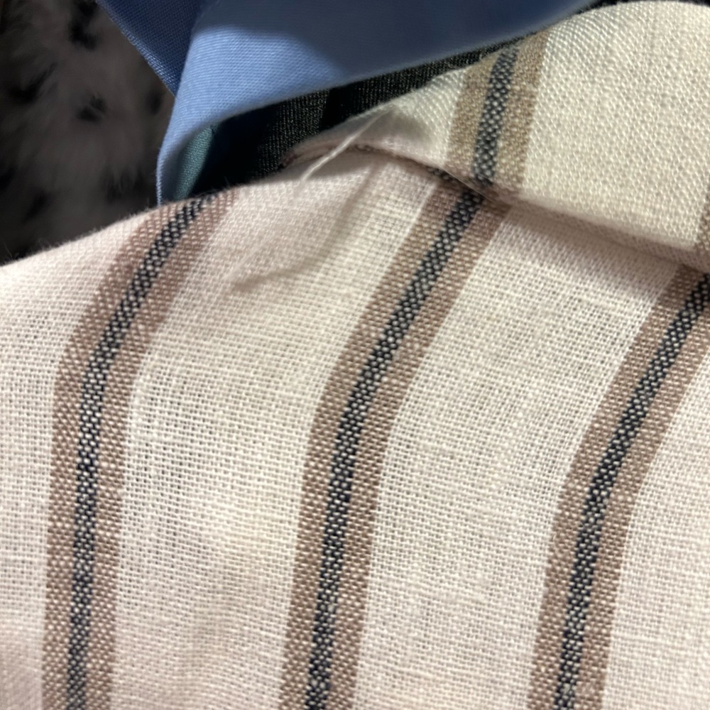NWT Love Tree linen striped open front blazer - Picture 6 of 8